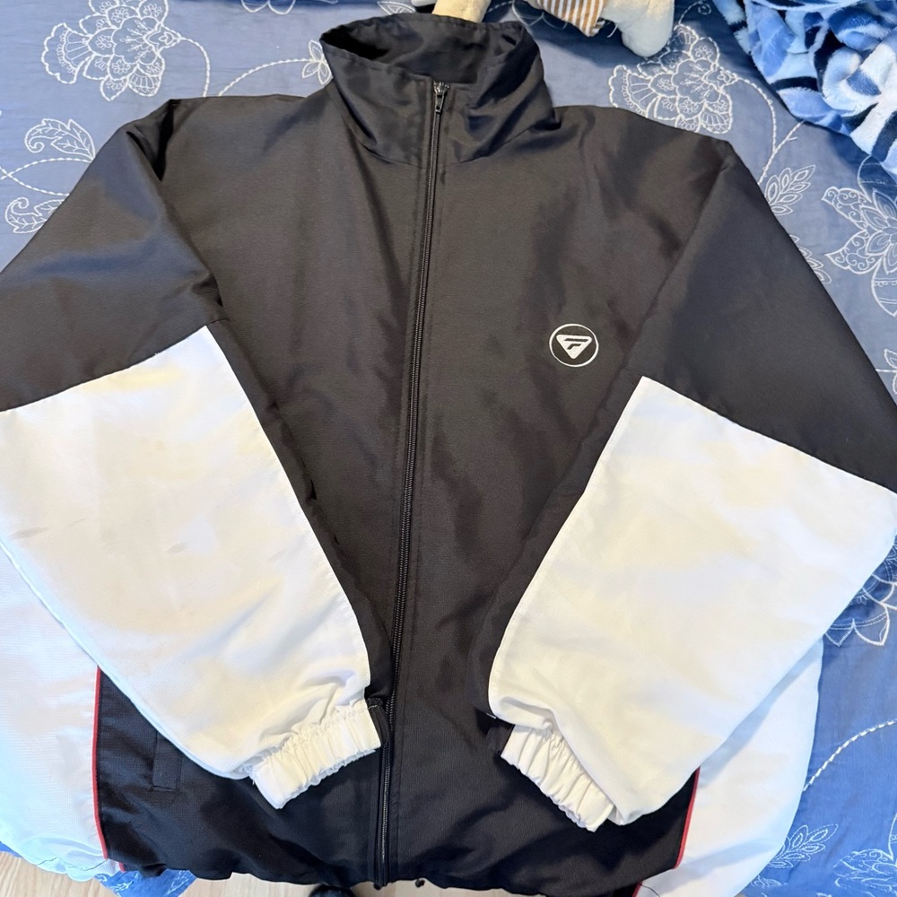 Black and White Zip-Up Jacket